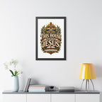 This House Serves Jesus Framed Poster — Christian Wall Art, Religious Home Decor (As for Me and My House)