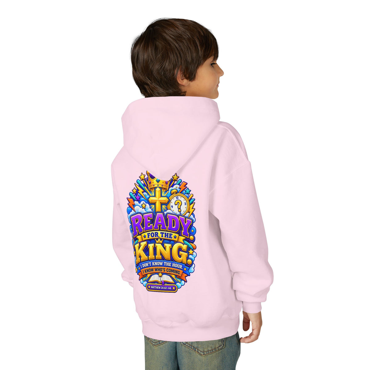 Youth Hoodie — "Ready for the King"