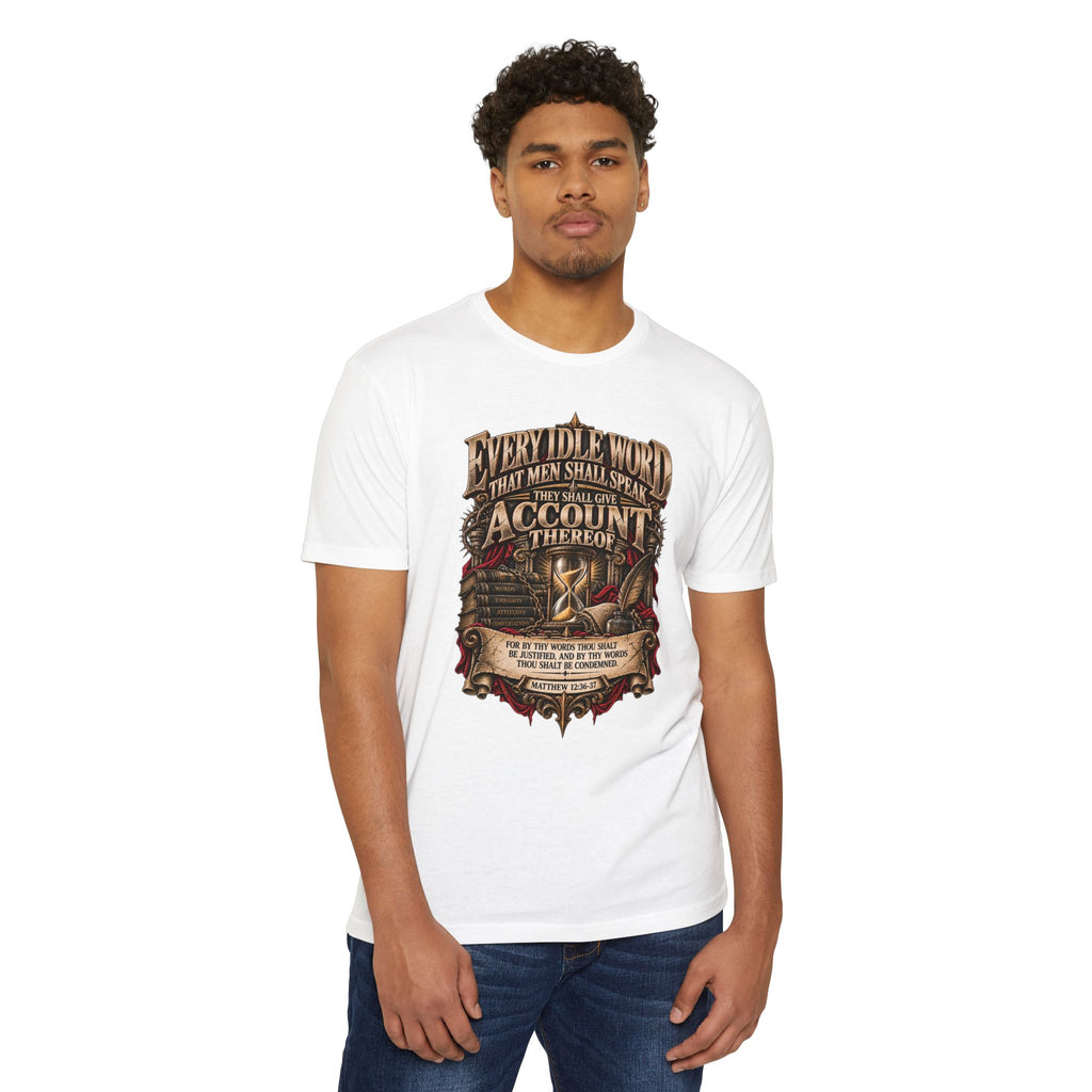 Biblical Verse T-Shirt – “Every Idle Word” Christian Faith Tee