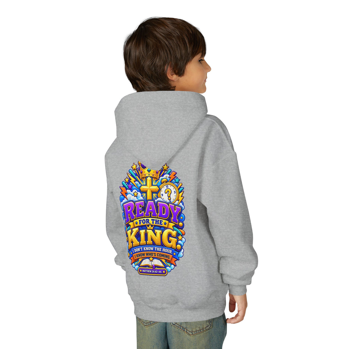 Youth Hoodie — "Ready for the King"