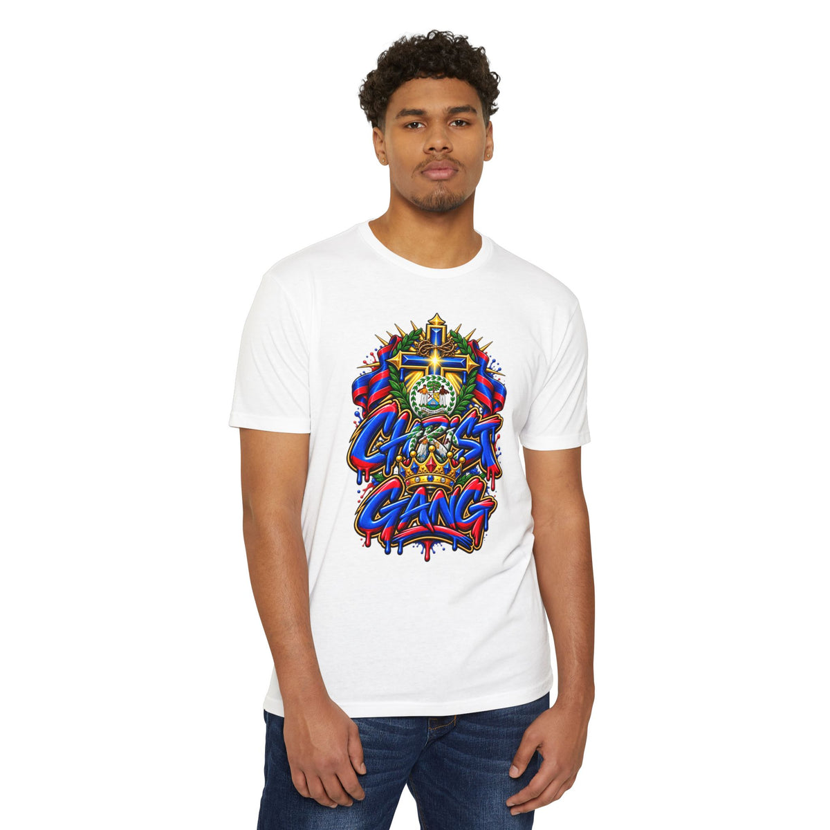 Belizean Flag Styled Christ Gang Tee