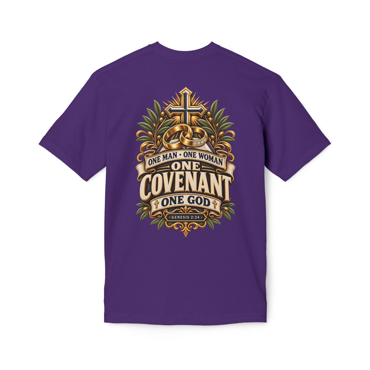 One Covenant T-Shirt — “One Man • One Woman • One God” Christian Marriage Tee