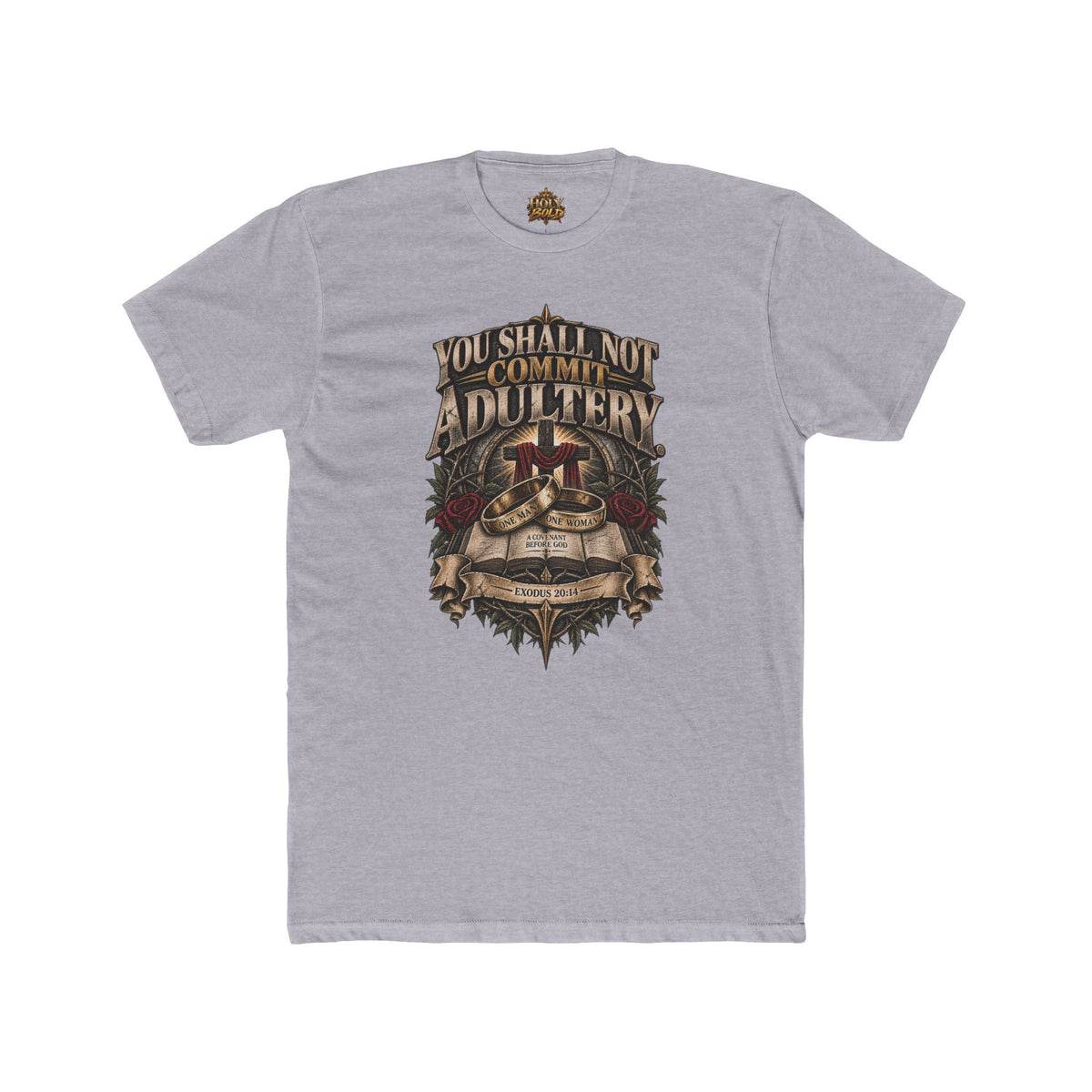 You Shall Not Commit Adultery T-Shirt — Vintage Religious Crest Tee
