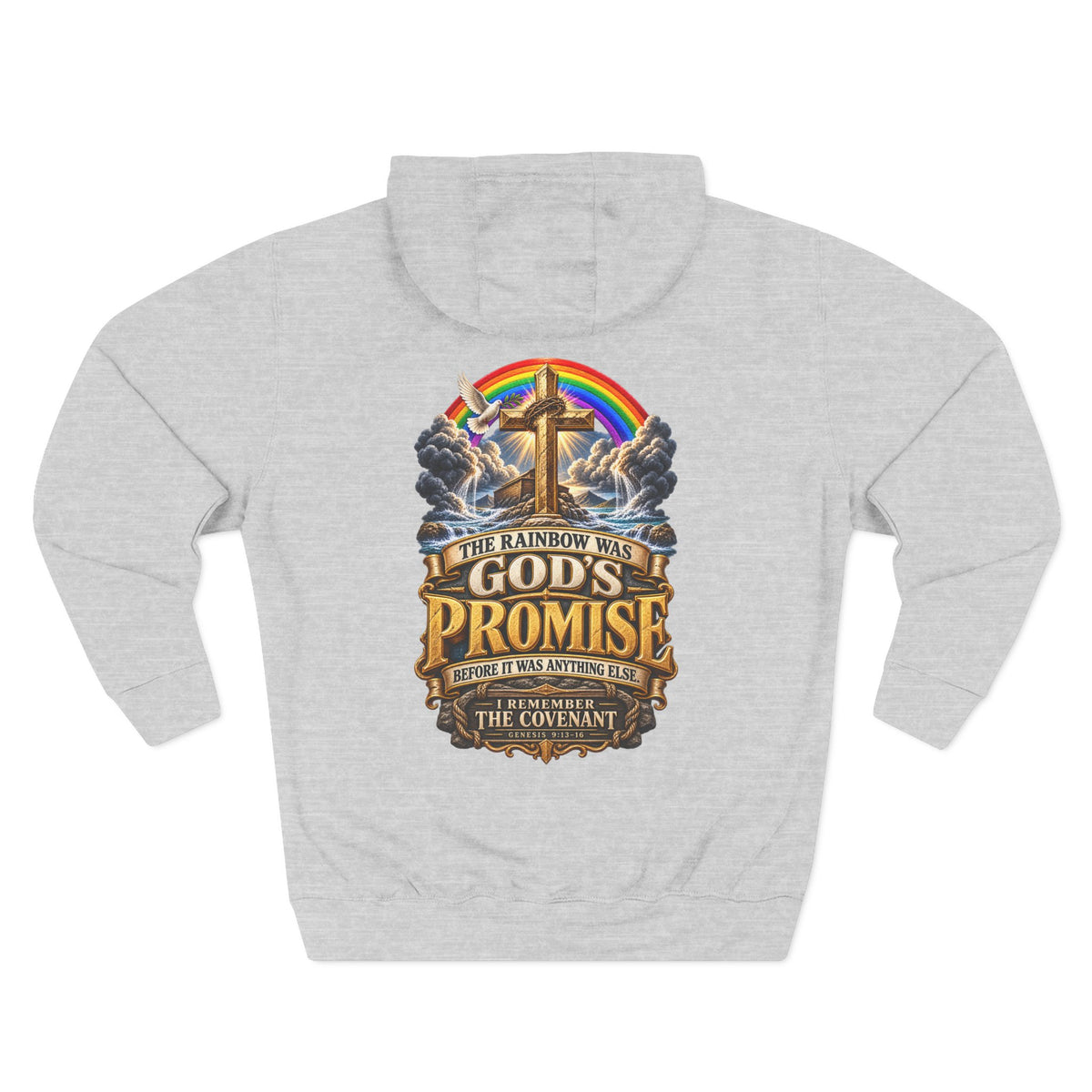 "God's Promise" Cross & Rainbow Christian Pullover