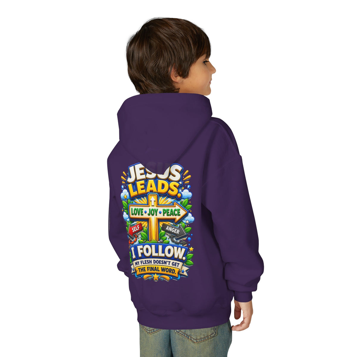 Youth Hoodie - "Jesus Leads"
