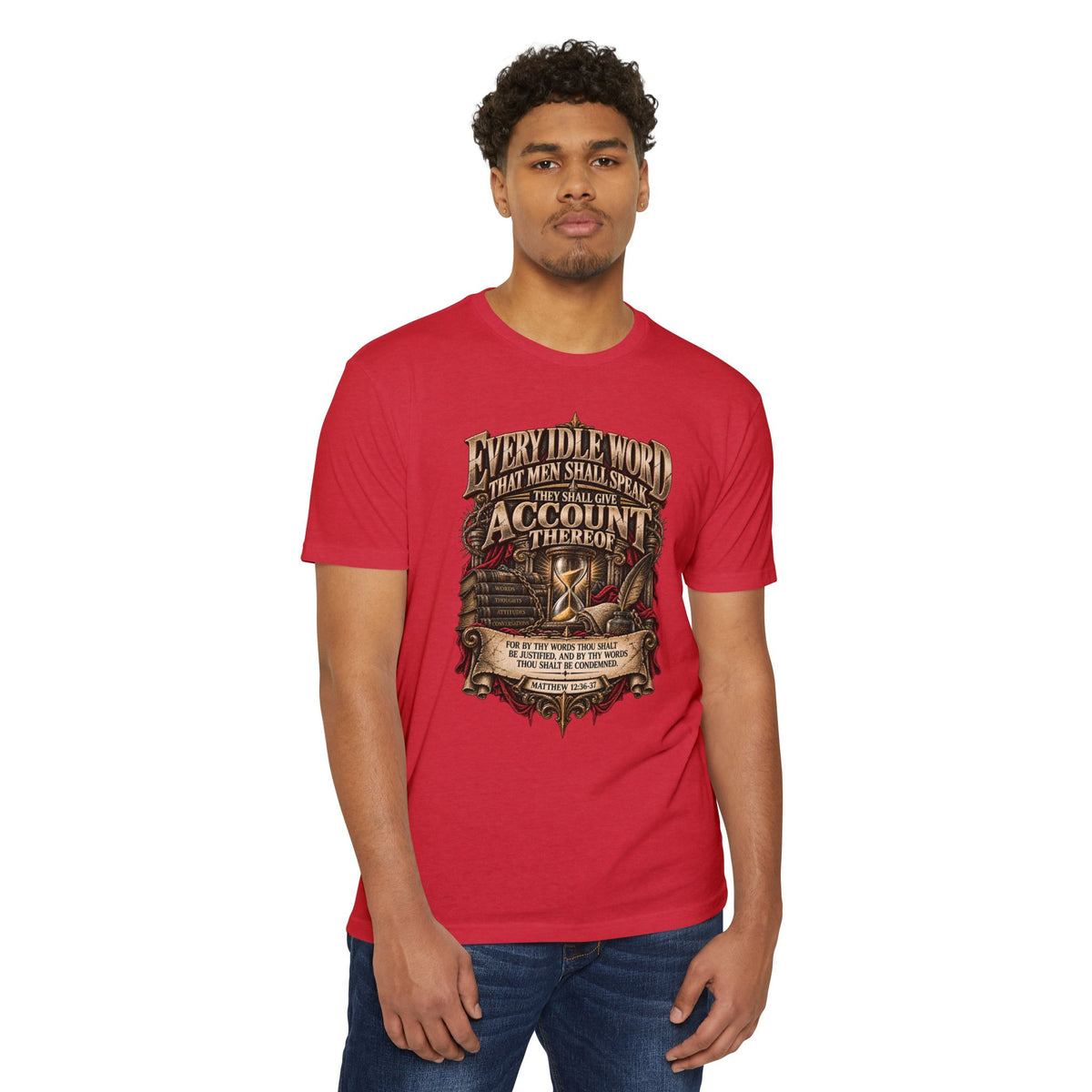 Biblical Verse T-Shirt – “Every Idle Word” Christian Faith Tee
