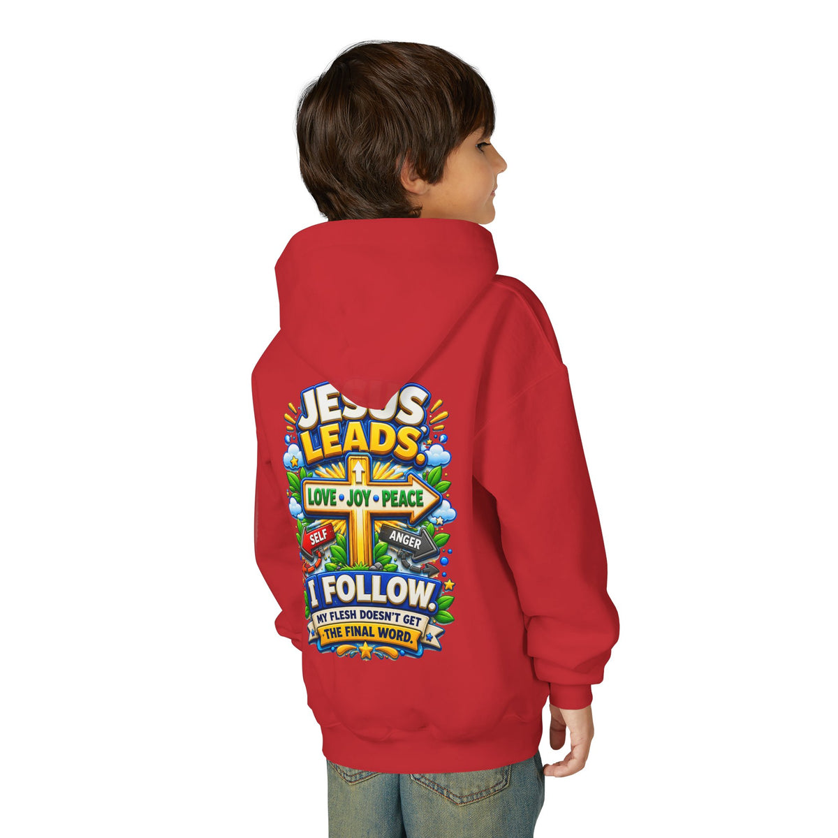 Youth Hoodie - "Jesus Leads"