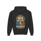 Youth Hoodie — "His Design, Created by God"