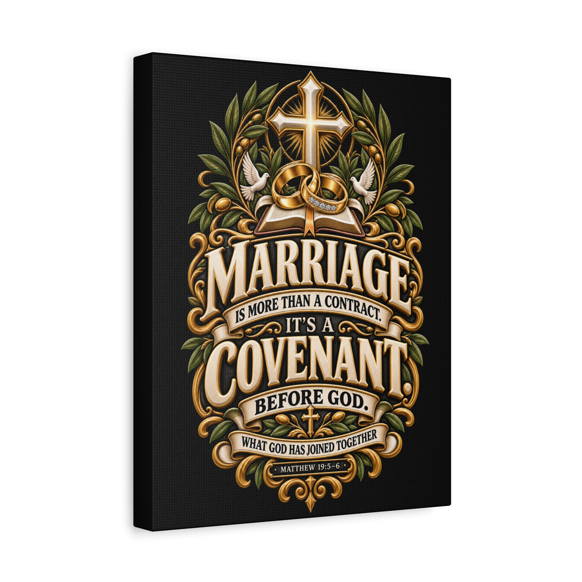 Marriage Covenant Canvas - "Marriage is More Than a Contract, It's a Covenant" Christian Wall Art