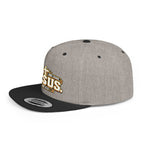 Jesus Cross Flat Bill Snapback Hat — Faith Baseball Cap with "Jesus" Design