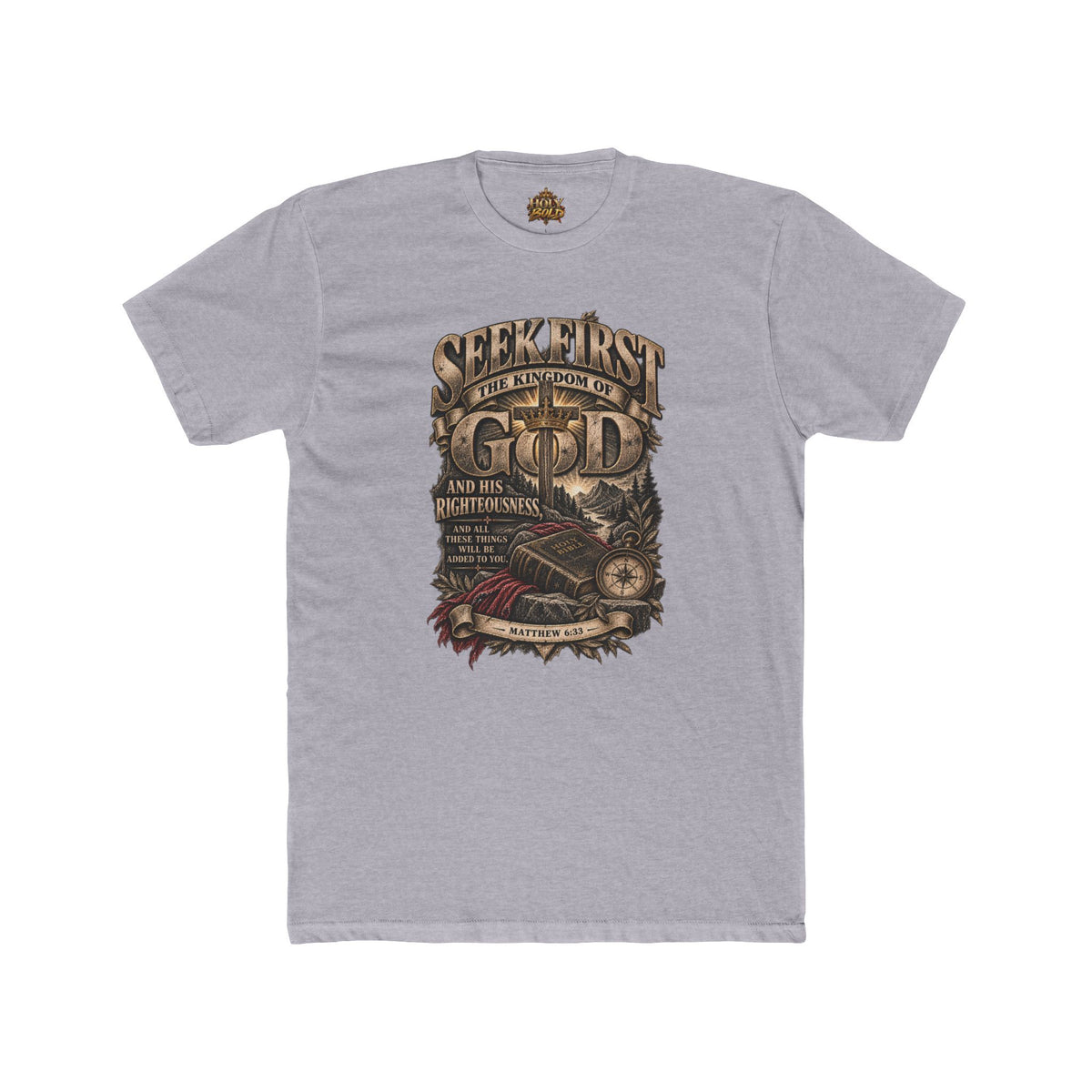 Seek First the Kingdom of God T‑Shirt — Vintage Christian Faith Tee