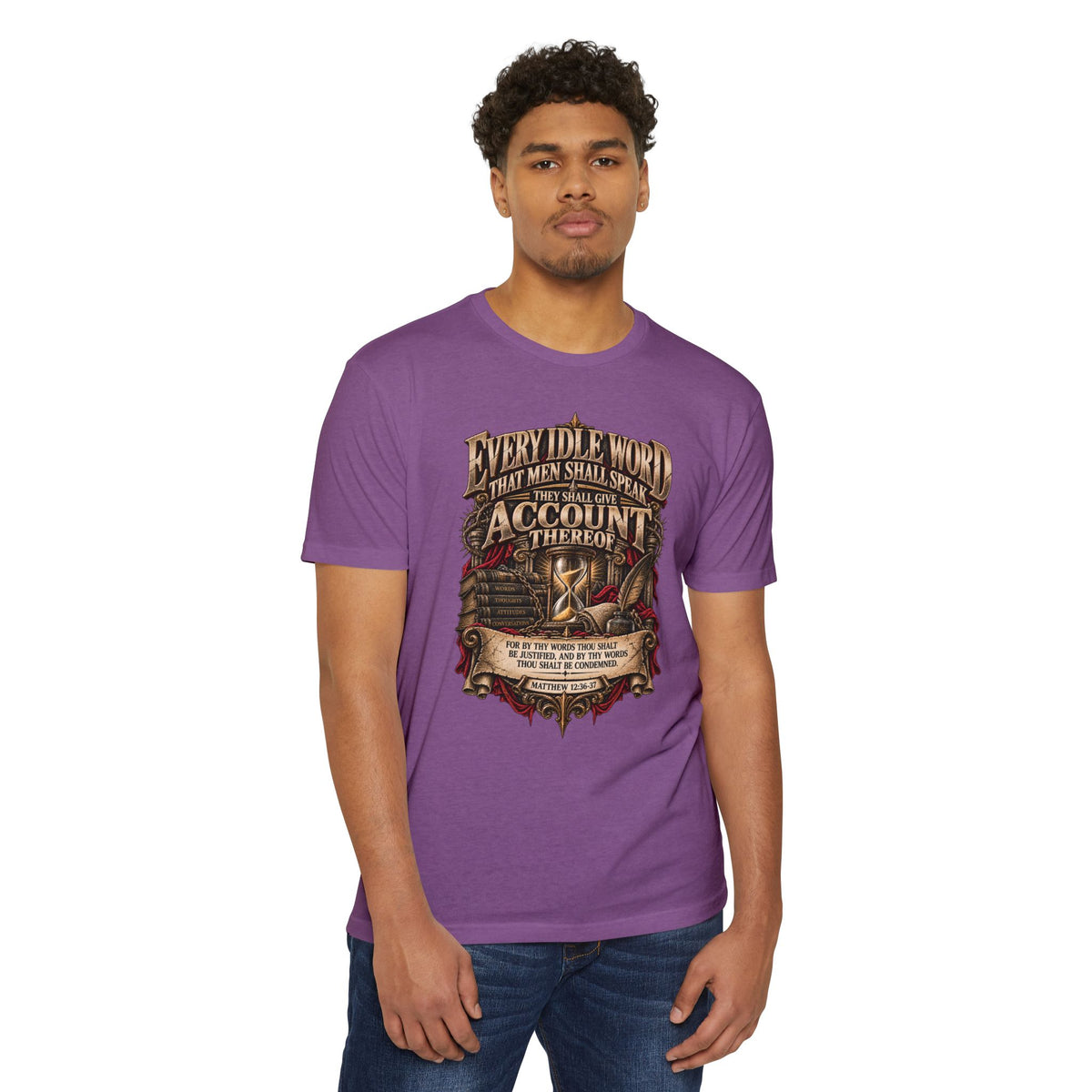 Biblical Verse T-Shirt – “Every Idle Word” Christian Faith Tee