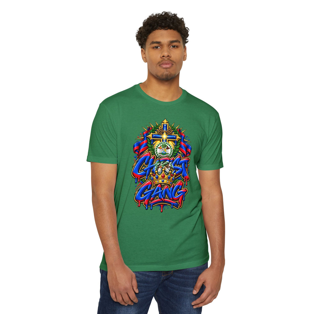 Belizean Flag Styled Christ Gang Tee
