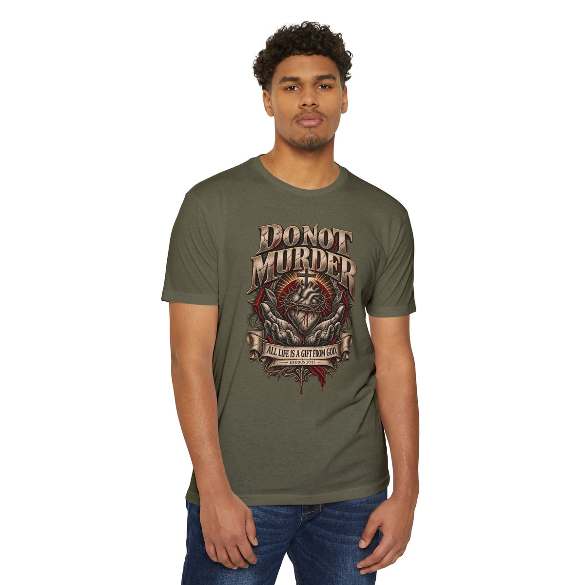 Do Not Murder Graphic T-Shirt — 'All Life Is a Gift From God' Vintage Religious Statement Tee