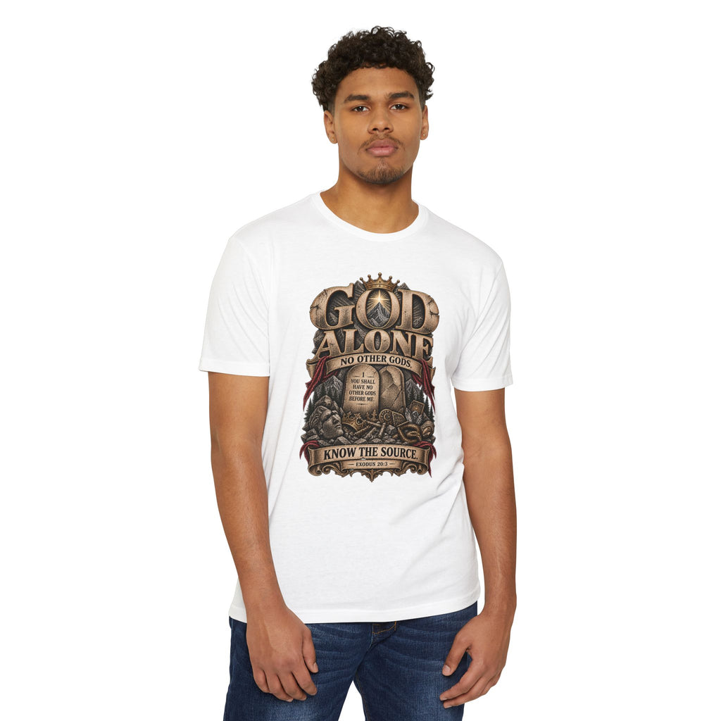 God Alone T-Shirt — "No Other Gods" Vintage Faith Graphic Tee
