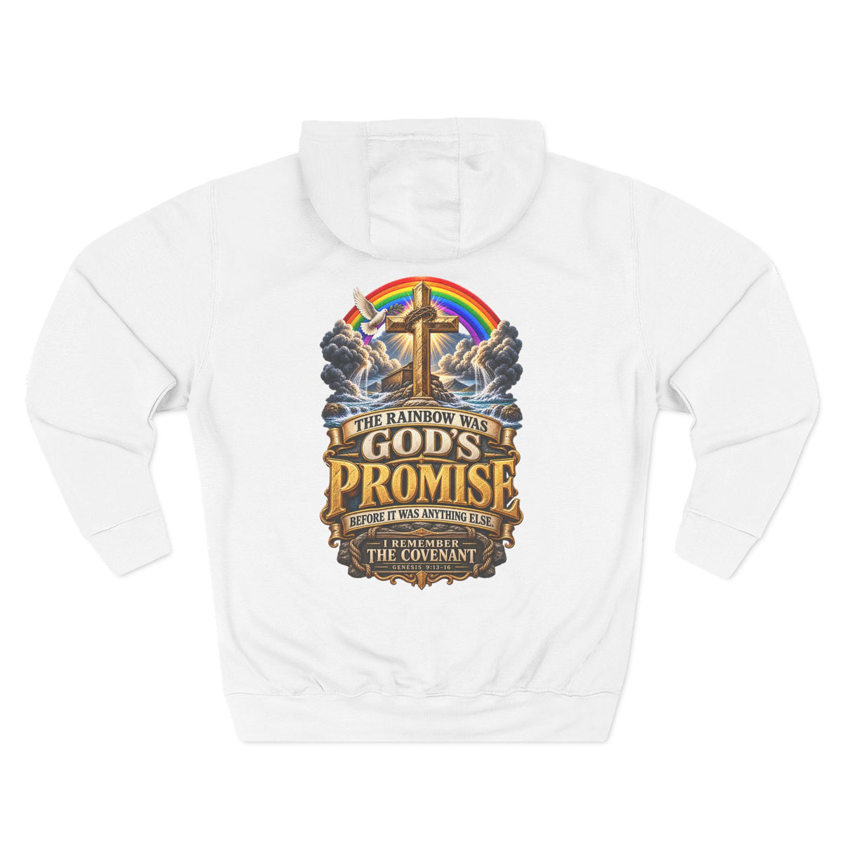 "God's Promise" Cross & Rainbow Christian Pullover