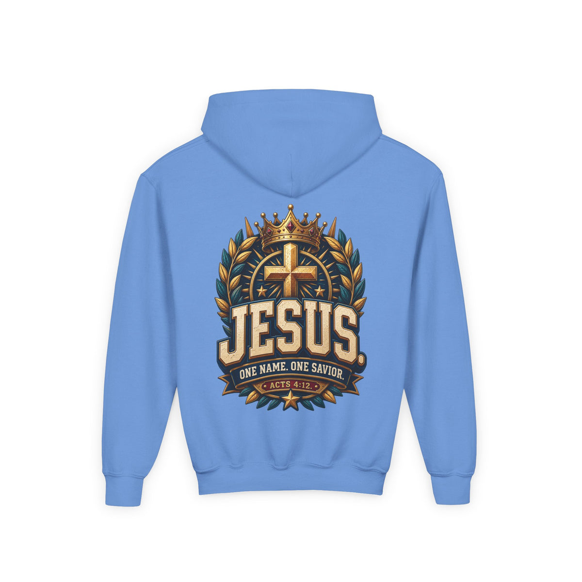 Youth Hoodie – "Jesus: One Name, One Savior"