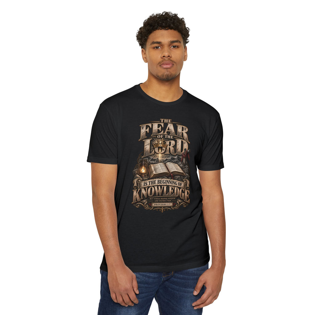 Fear of the Lord Biblical Quote T‑Shirt — "The Fear of the Lord is the Beginning of Knowledge"