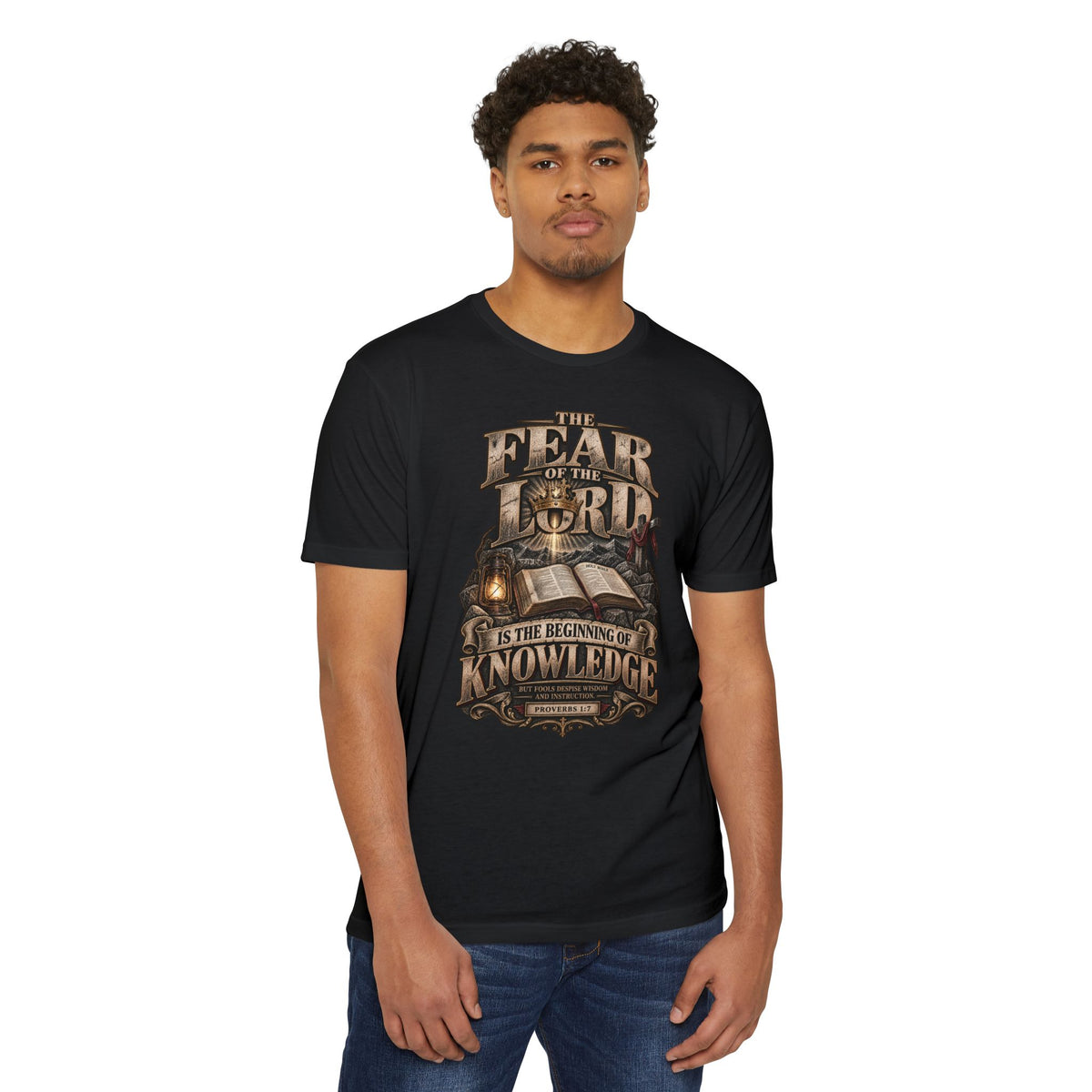 Fear of the Lord Biblical Quote T‑Shirt — "The Fear of the Lord is the Beginning of Knowledge"