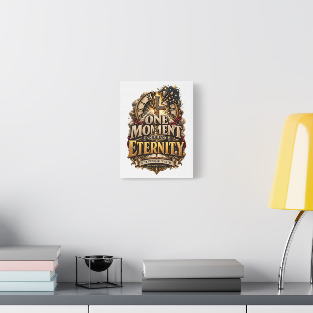 One Moment Can Change Eternity Matte Canvas — Inspirational Christian Wall Art (Stretched)