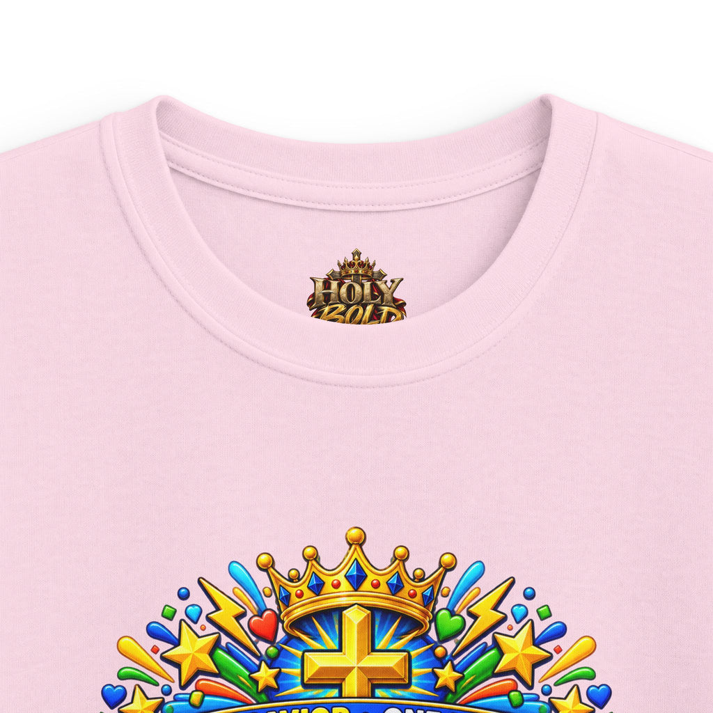 Kids Tee — Bright "Jesus! One Savior, One Name"