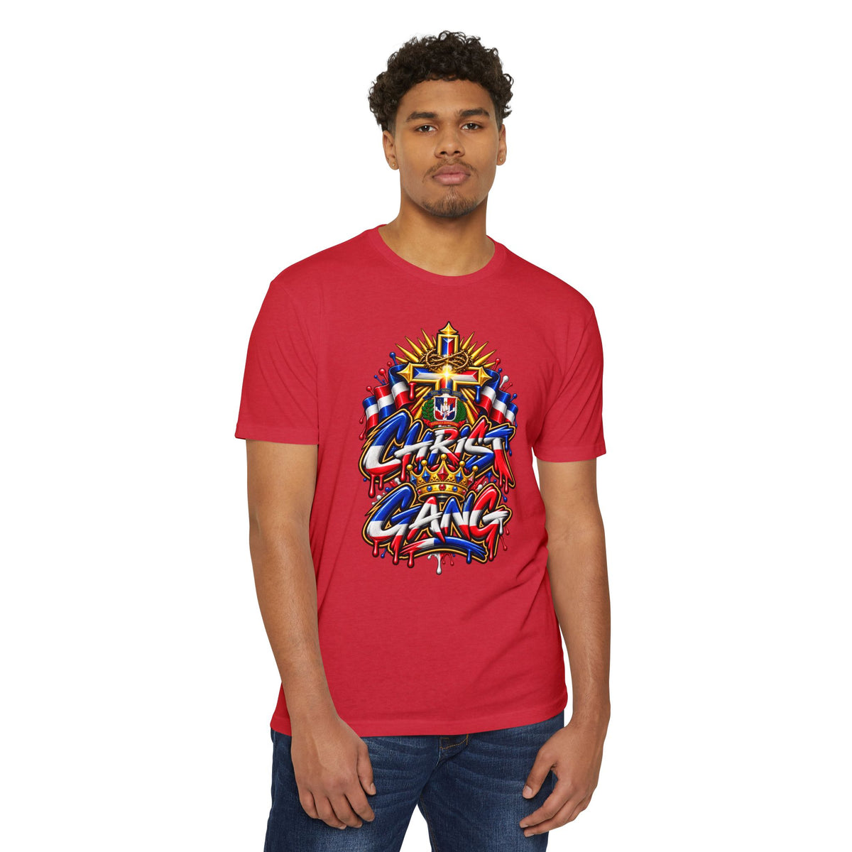 Dominican Flag Styled Christ Gang Tee