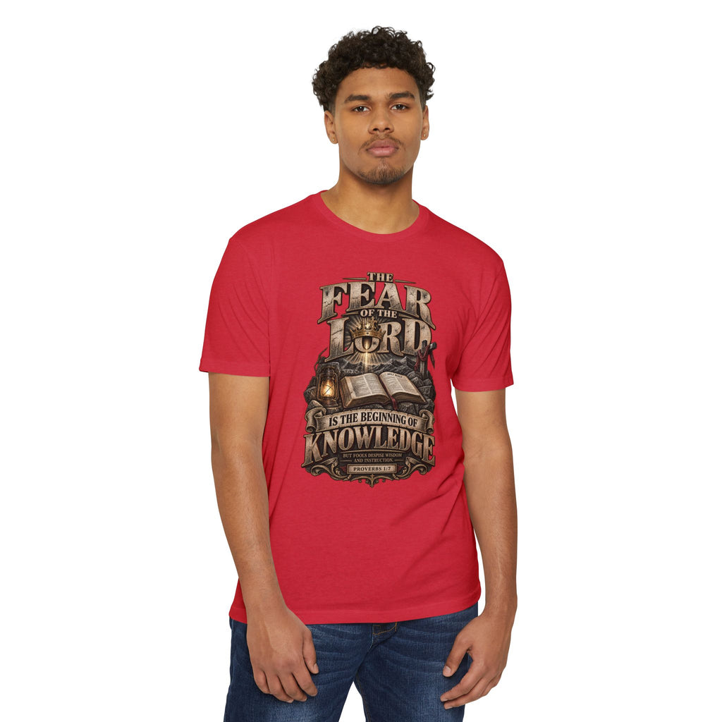 Fear of the Lord Biblical Quote T‑Shirt — "The Fear of the Lord is the Beginning of Knowledge"