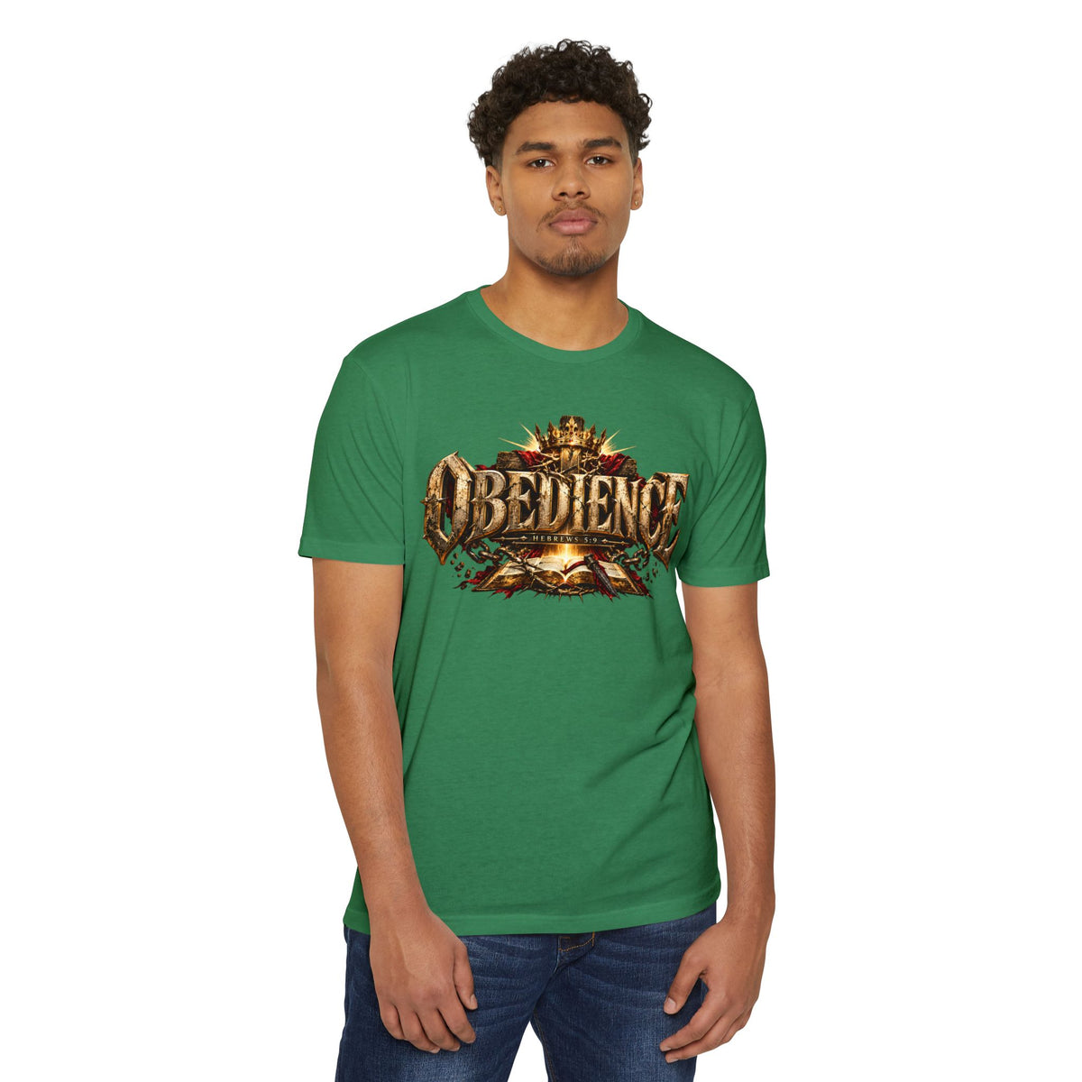 Obedience Graphic Tee — Vintage Crest Design