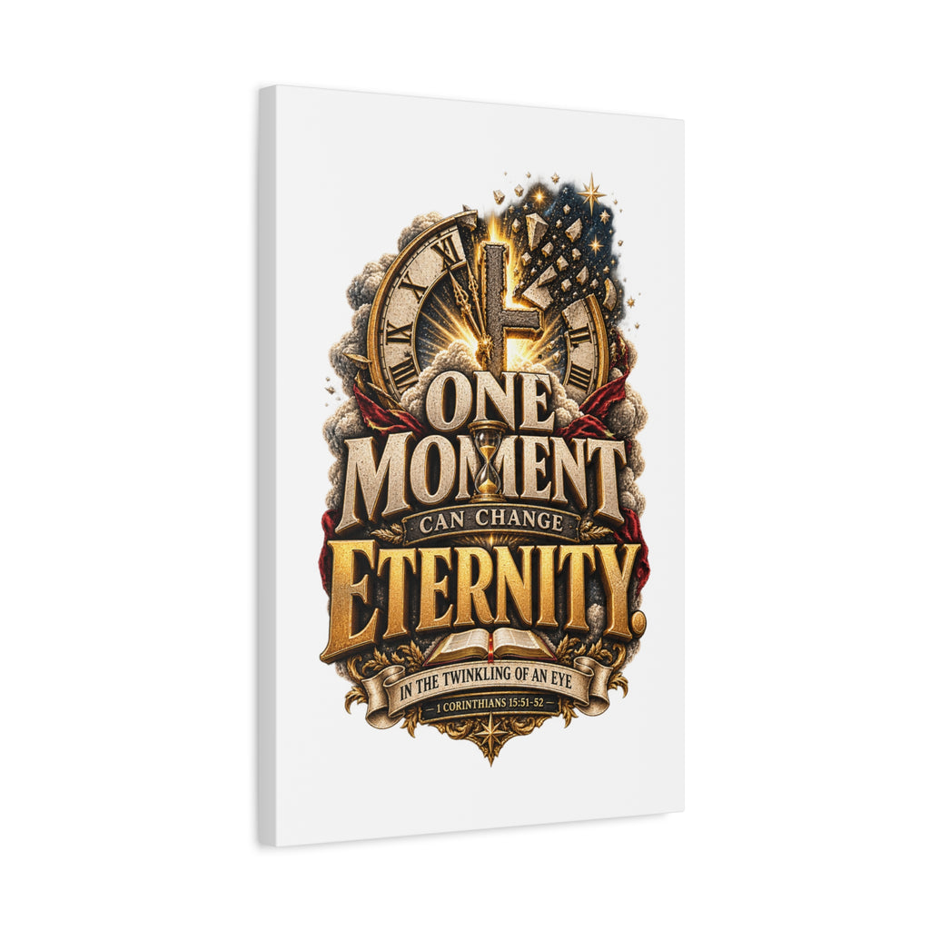 One Moment Can Change Eternity Matte Canvas — Inspirational Christian Wall Art (Stretched)