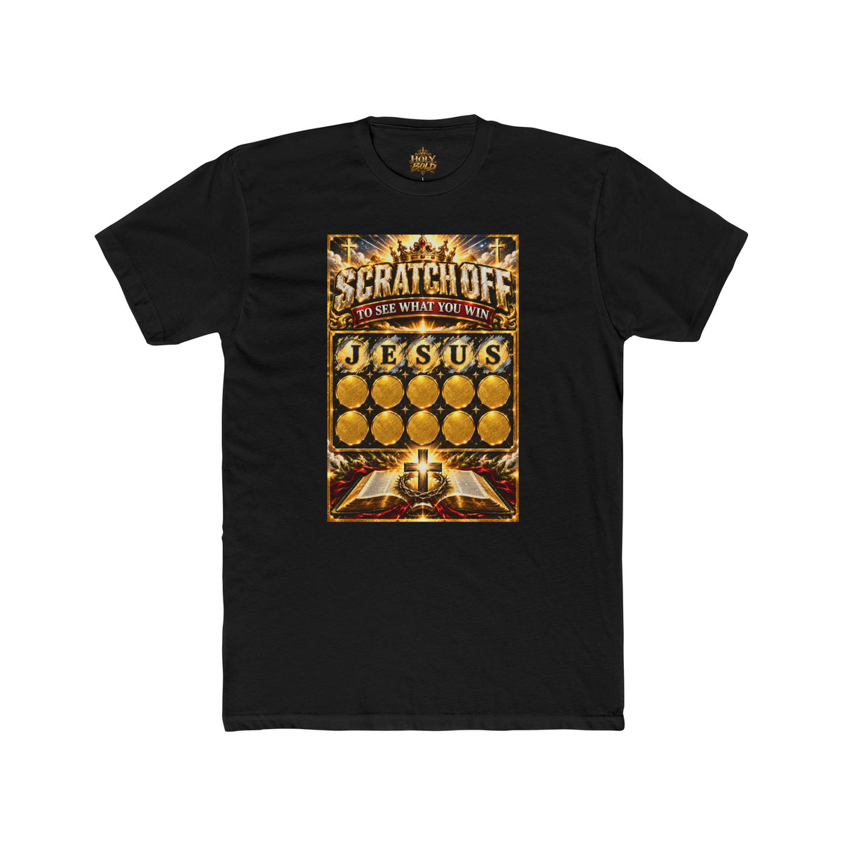 Scratch-Off Jesus T-Shirt — Faith Lottery Graphic Tee