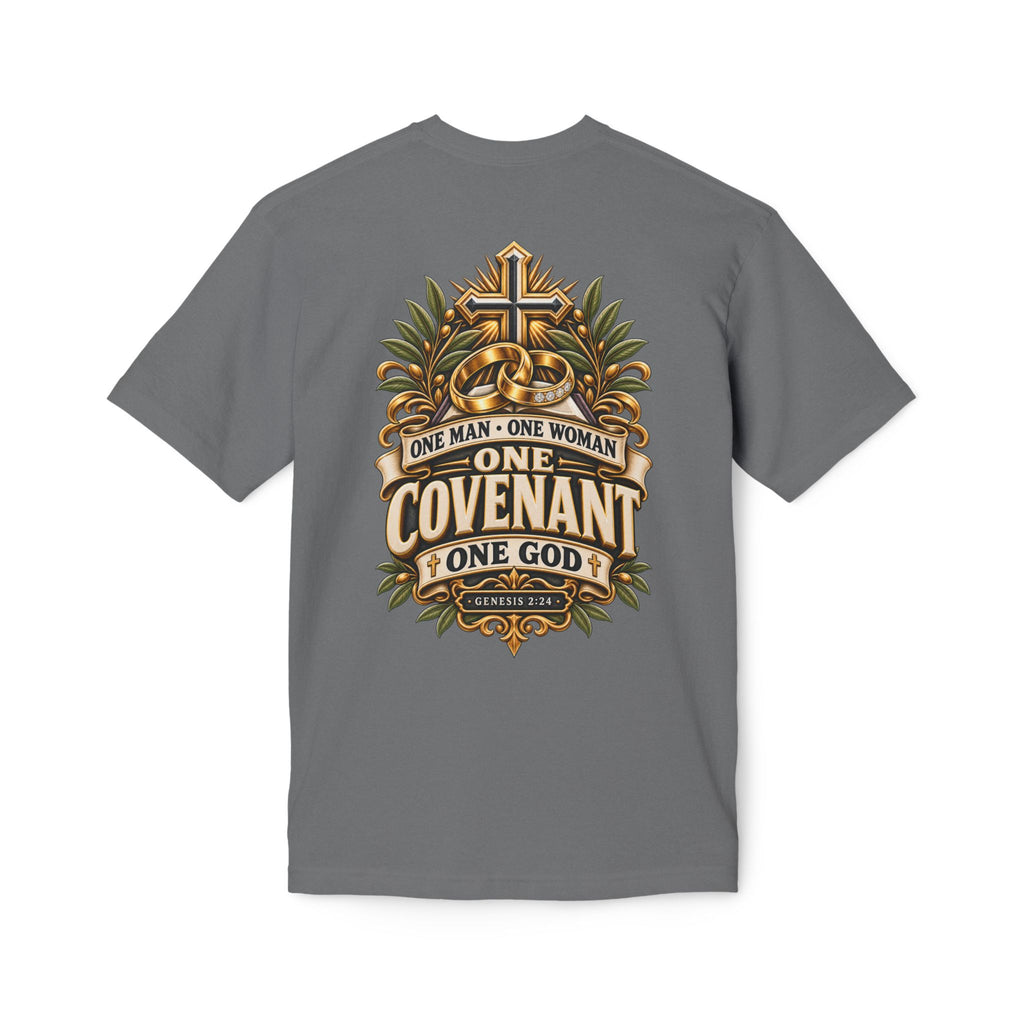 One Covenant T-Shirt — “One Man • One Woman • One God” Christian Marriage Tee