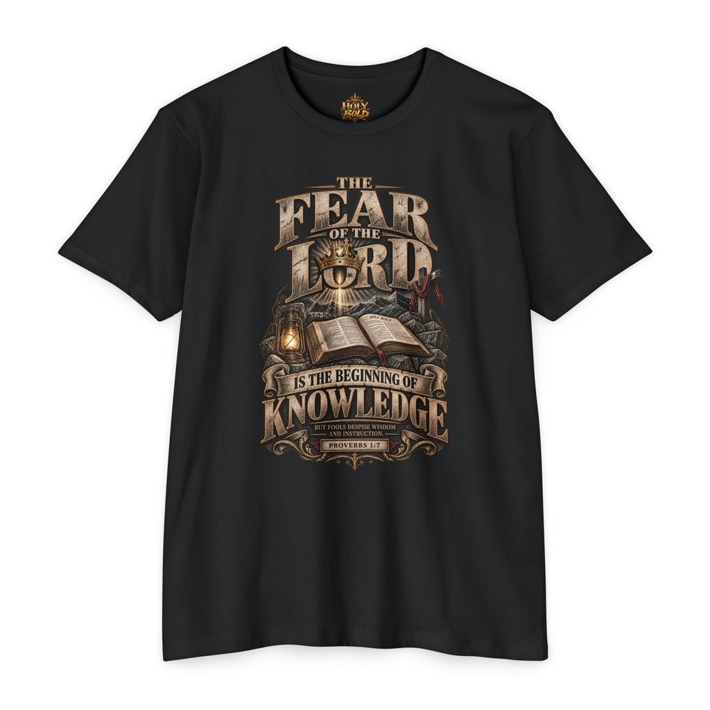 Fear of the Lord Biblical Quote T‑Shirt — "The Fear of the Lord is the Beginning of Knowledge"