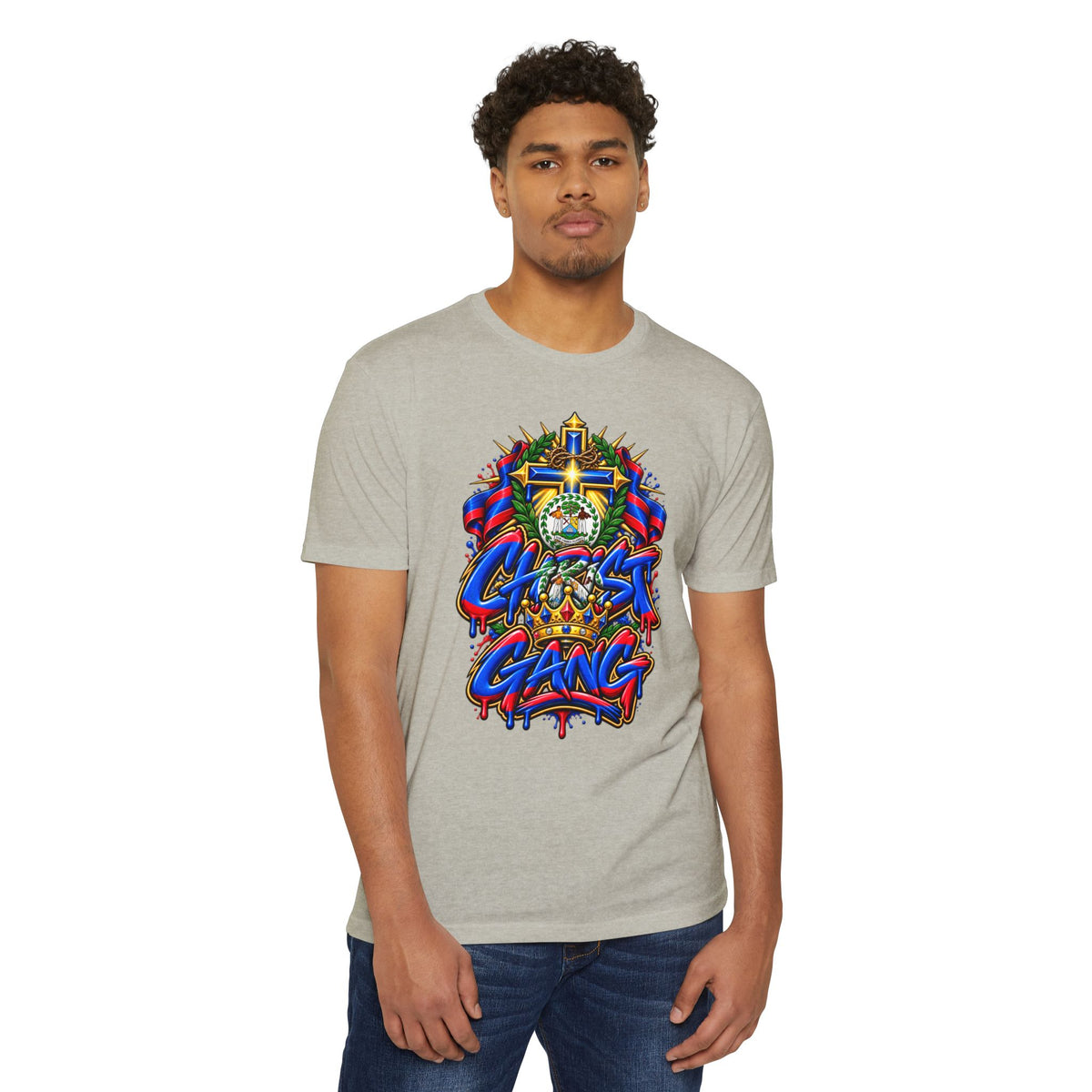 Belizean Flag Styled Christ Gang Tee