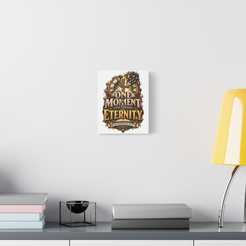 One Moment Can Change Eternity Matte Canvas — Inspirational Christian Wall Art (Stretched)