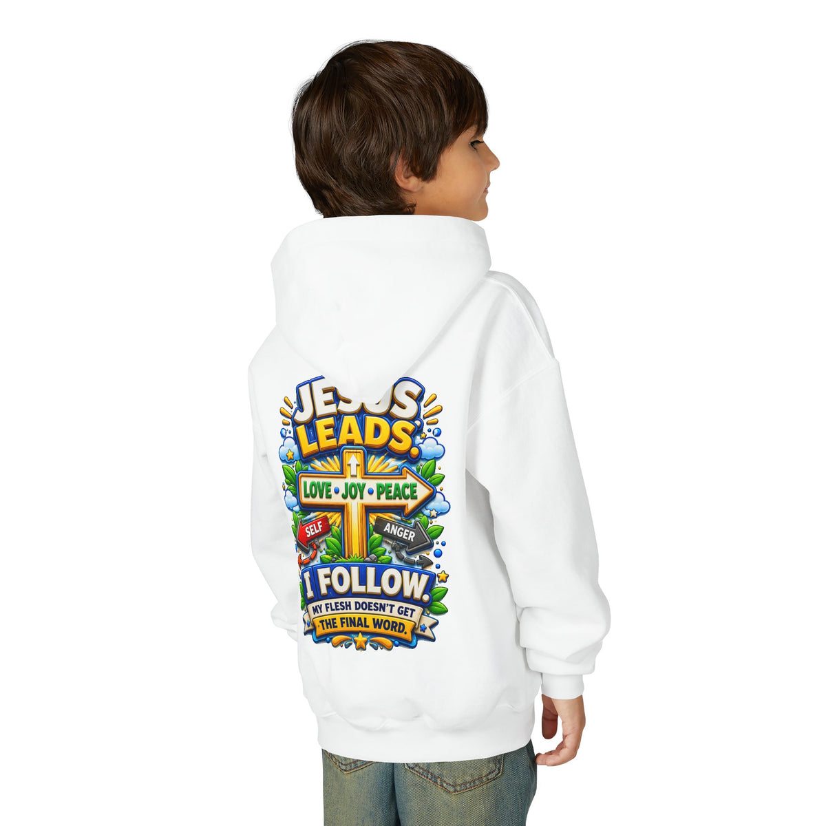 Youth Hoodie - "Jesus Leads"