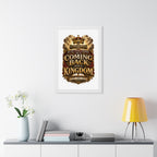 Framed Poster — "He’s Coming Back With a Kingdom" Christian Wall Art
