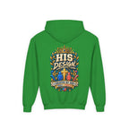 Youth Hoodie — "His Design, Created by God"