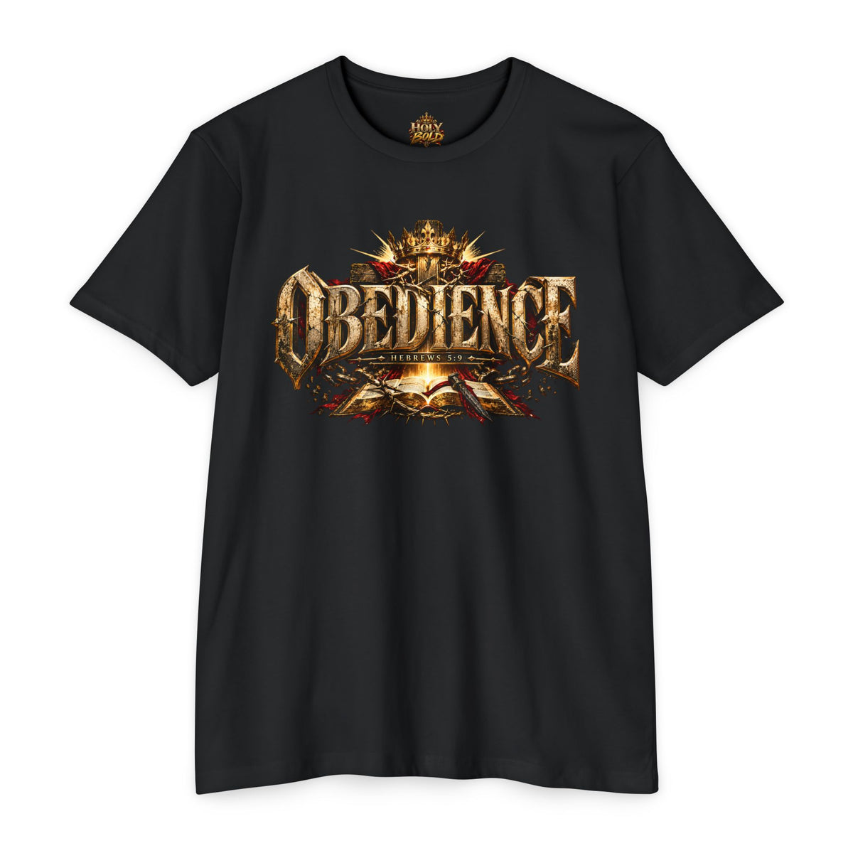 Obedience Graphic Tee — Vintage Crest Design