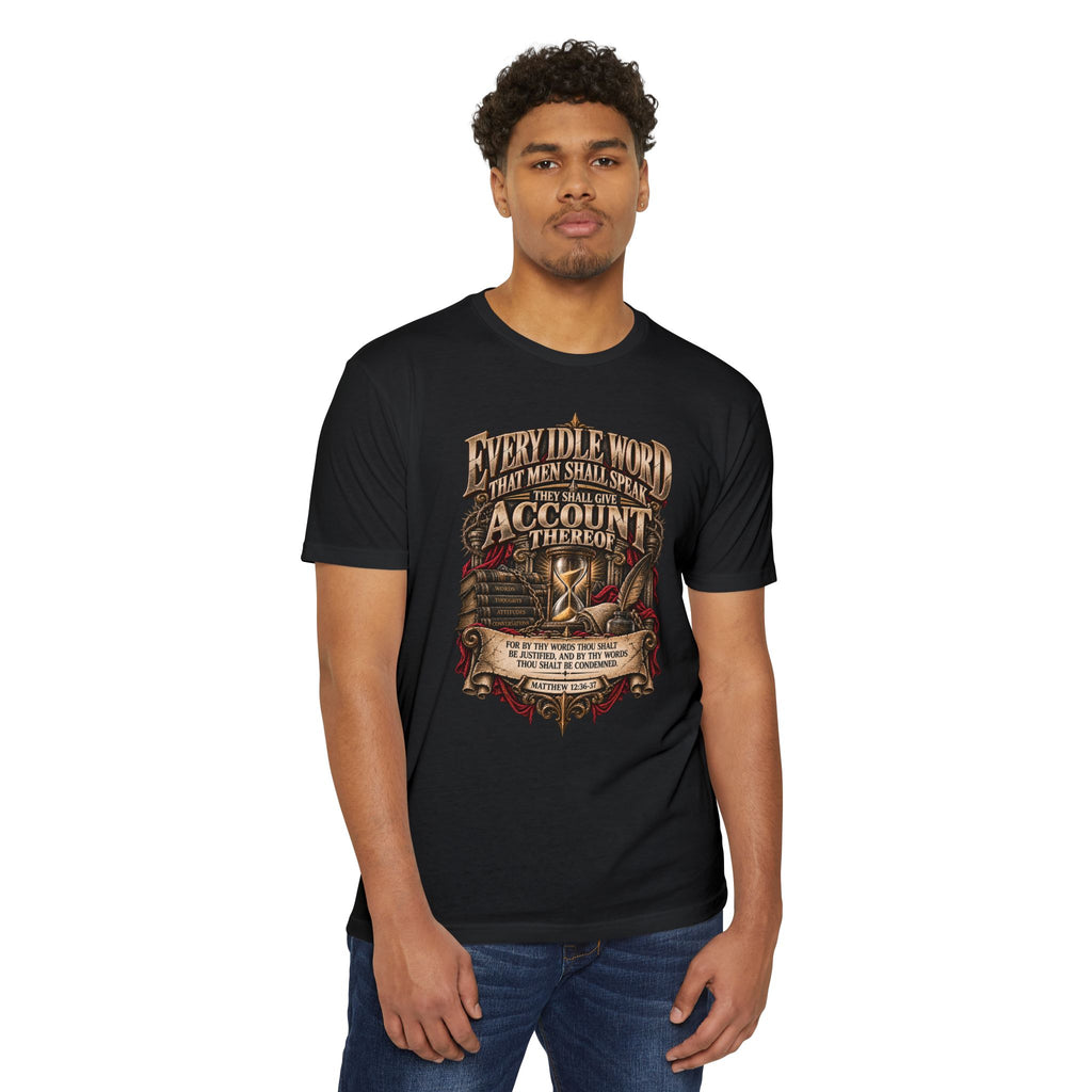 Biblical Verse T-Shirt – “Every Idle Word” Christian Faith Tee