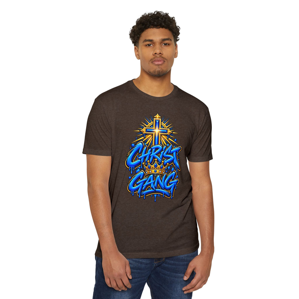 Blue Christ Gang Graphic T-Shirt