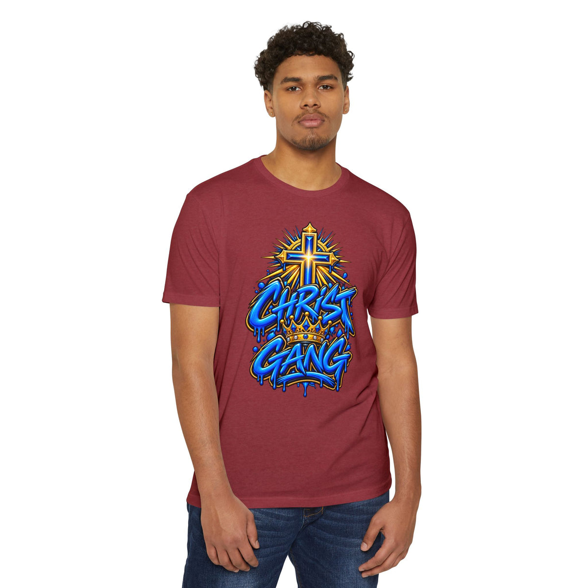 Blue Christ Gang Graphic T-Shirt