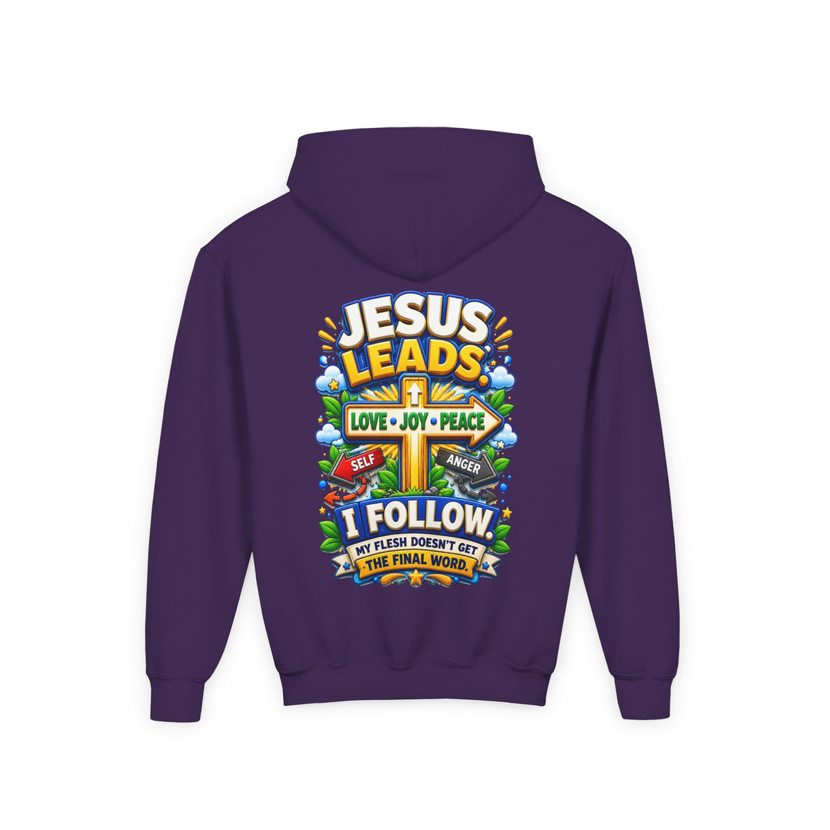 Youth Hoodie - "Jesus Leads"