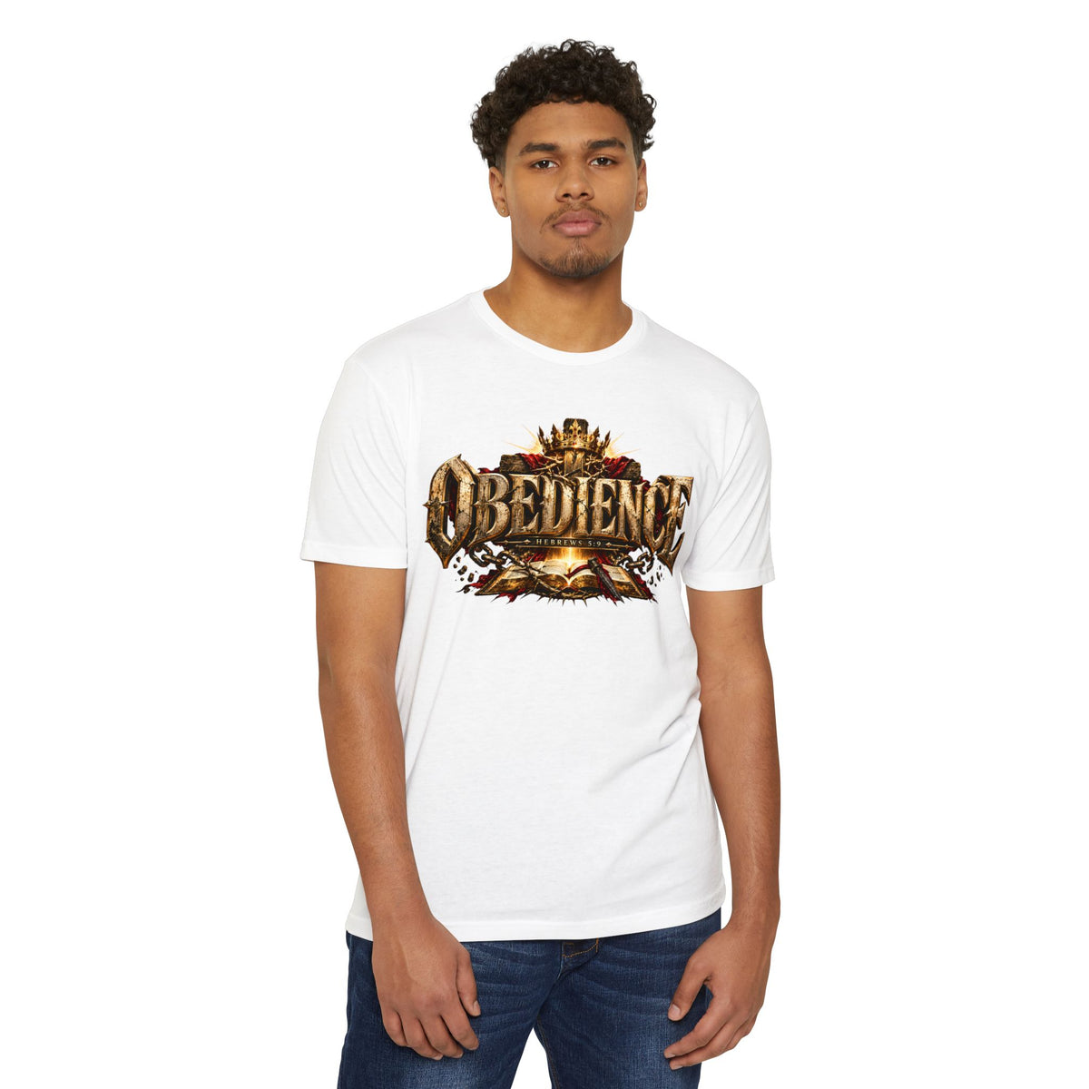 Obedience Graphic Tee — Vintage Crest Design
