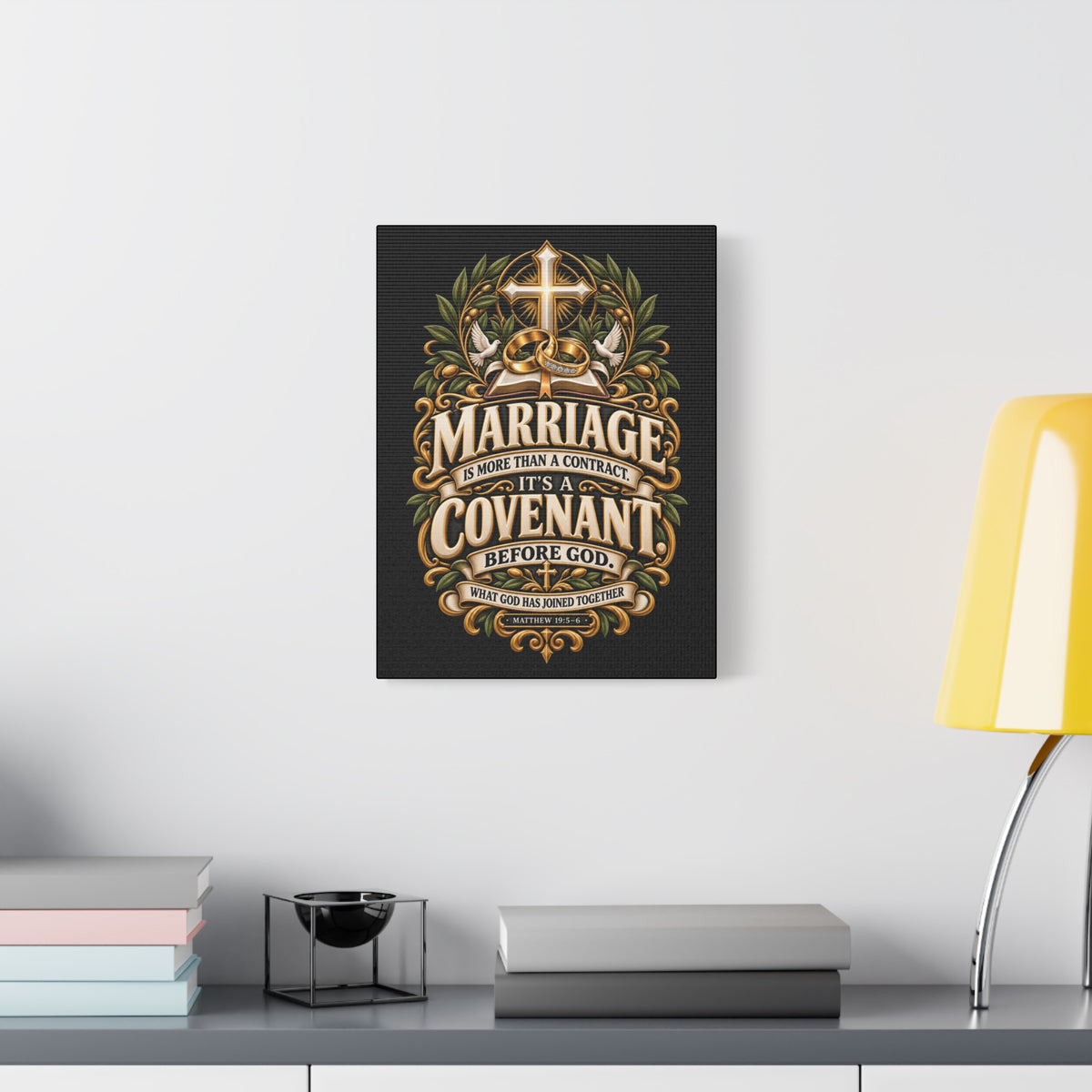 Marriage Covenant Canvas - "Marriage is More Than a Contract, It's a Covenant" Christian Wall Art