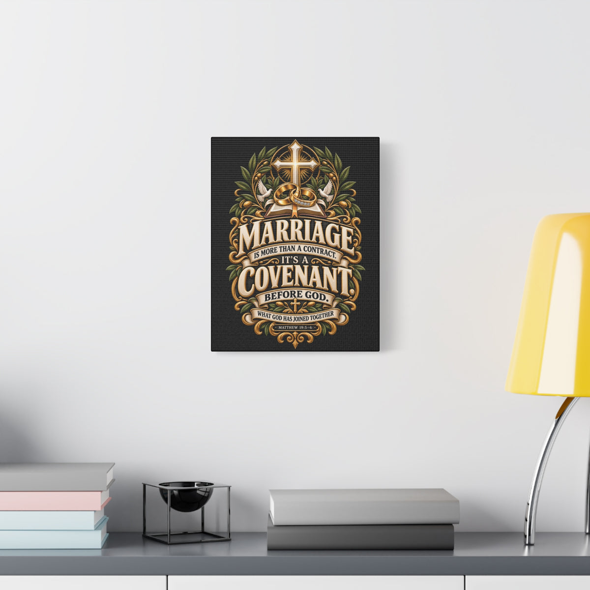 Marriage Covenant Canvas - "Marriage is More Than a Contract, It's a Covenant" Christian Wall Art
