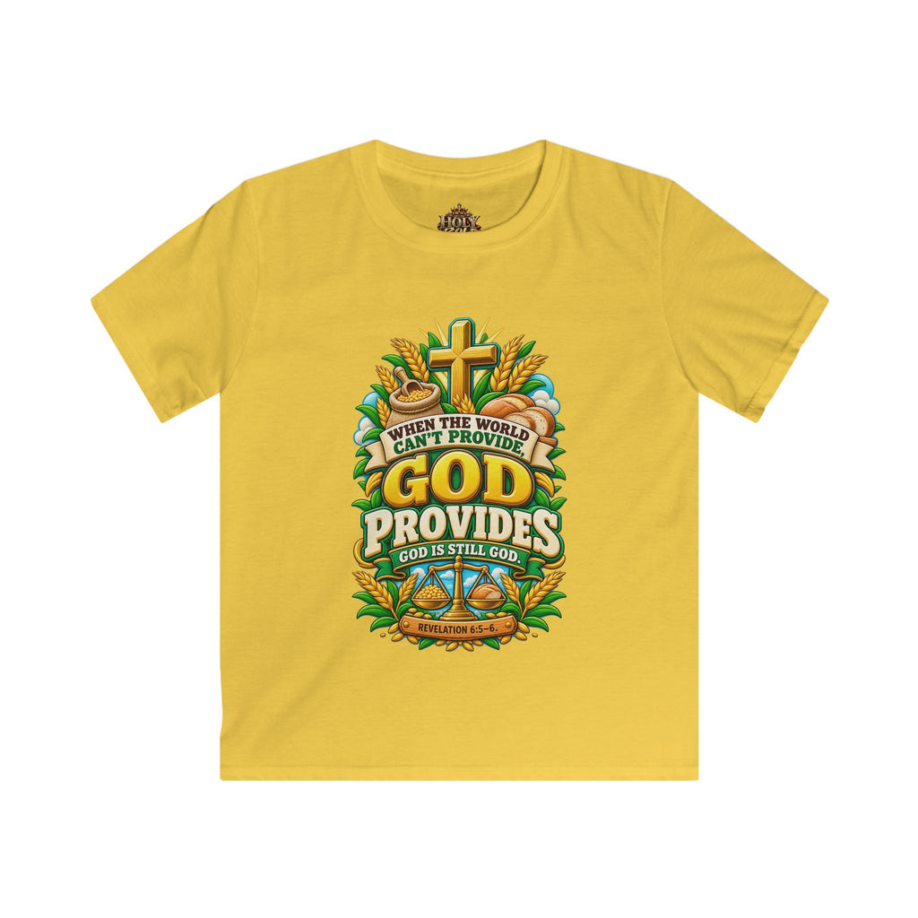 Kids T‑Shirt — "When the World Can't Provide, God Provides" Christian Tee
