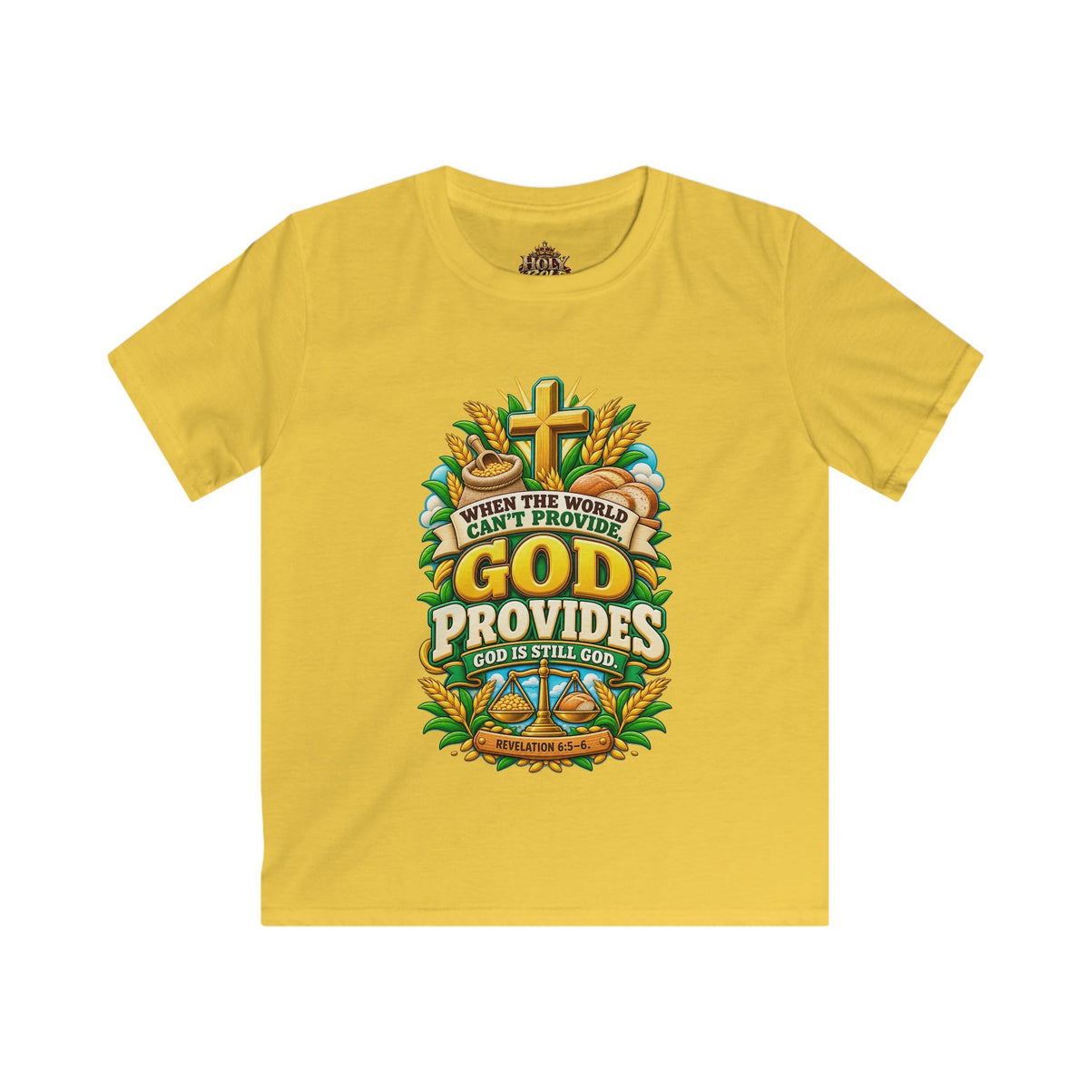 Kids T‑Shirt — "When the World Can't Provide, God Provides" Christian Tee