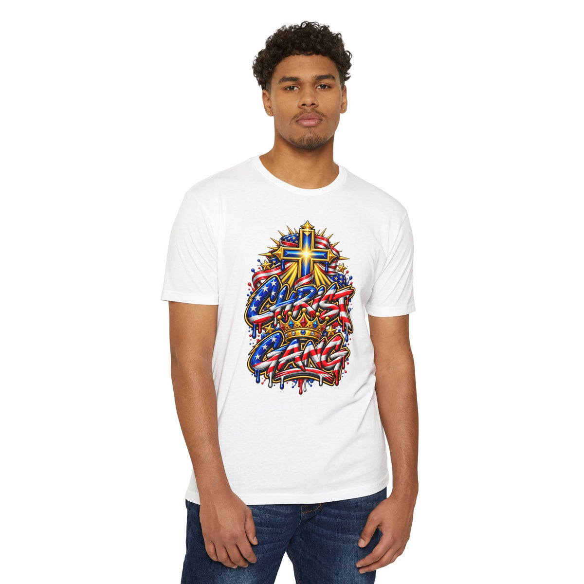 American Flag Styled Christ Gang Tee
