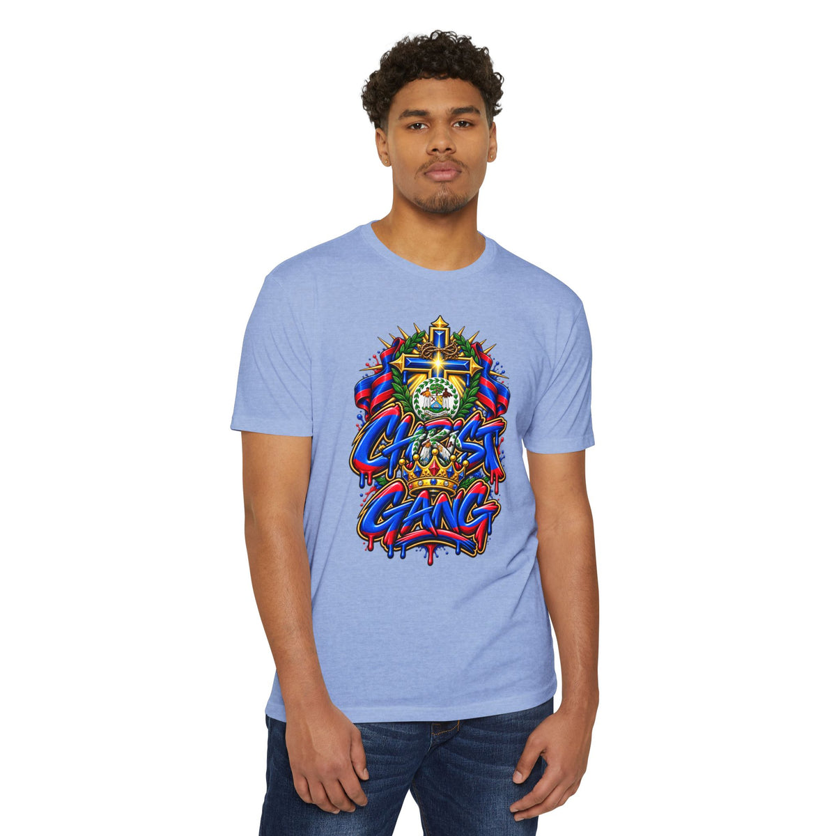 Belizean Flag Styled Christ Gang Tee