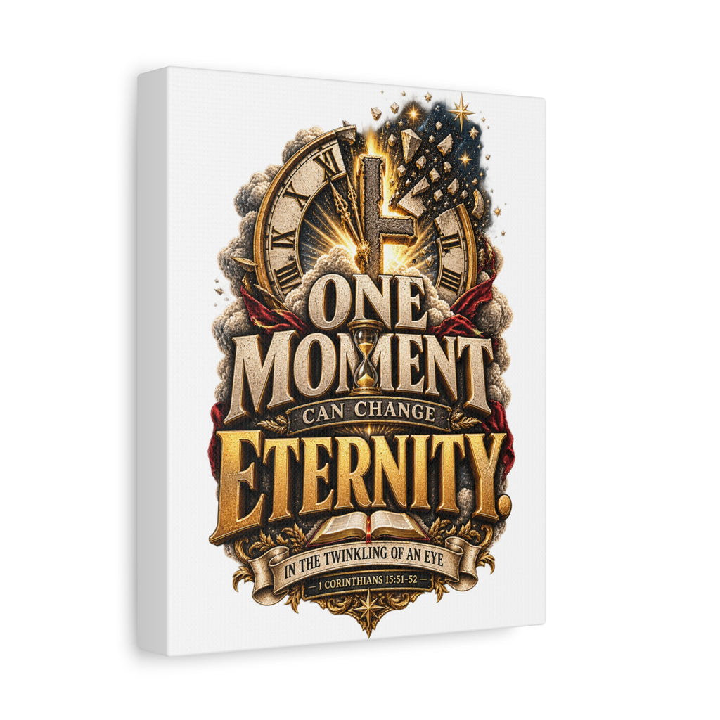 One Moment Can Change Eternity Matte Canvas — Inspirational Christian Wall Art (Stretched)